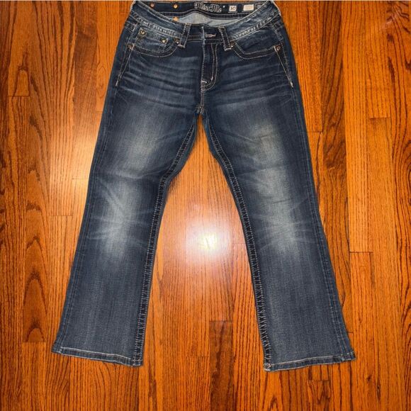 MISS ME Dark Blue Boot Cut Jeans Size 30 - Picture 3 of 7